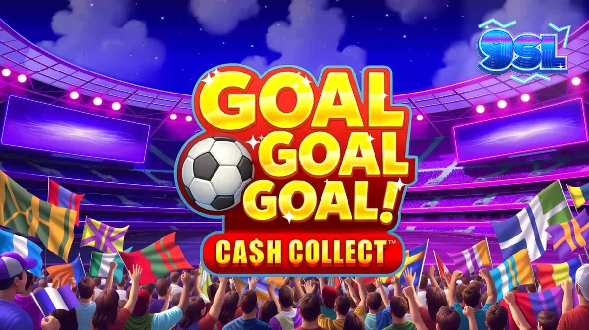 Tampilan visual slot Goal Goal Goal: Cash Collect dengan tema stadion sepak bola